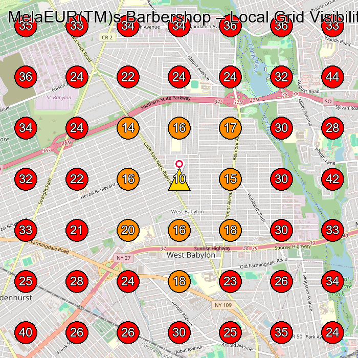 MelaEUR(TM)s Barbershop GeoGrid visibility map for Barbera­A in Lindenhurst